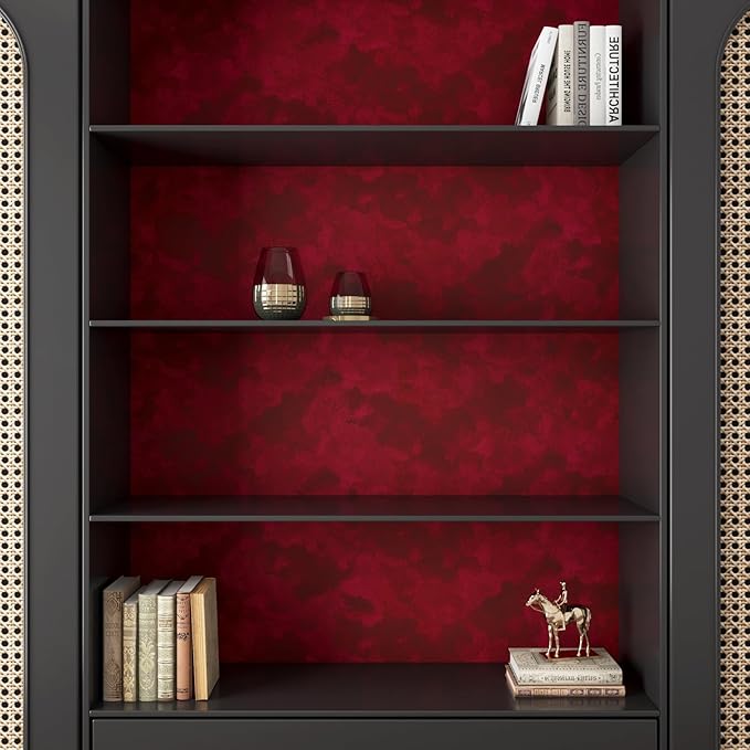 YENHOME 17.7"X393" Dark Red Wallpaper Stick and Peel, Vintage Velvet Wallpaper - Image 5