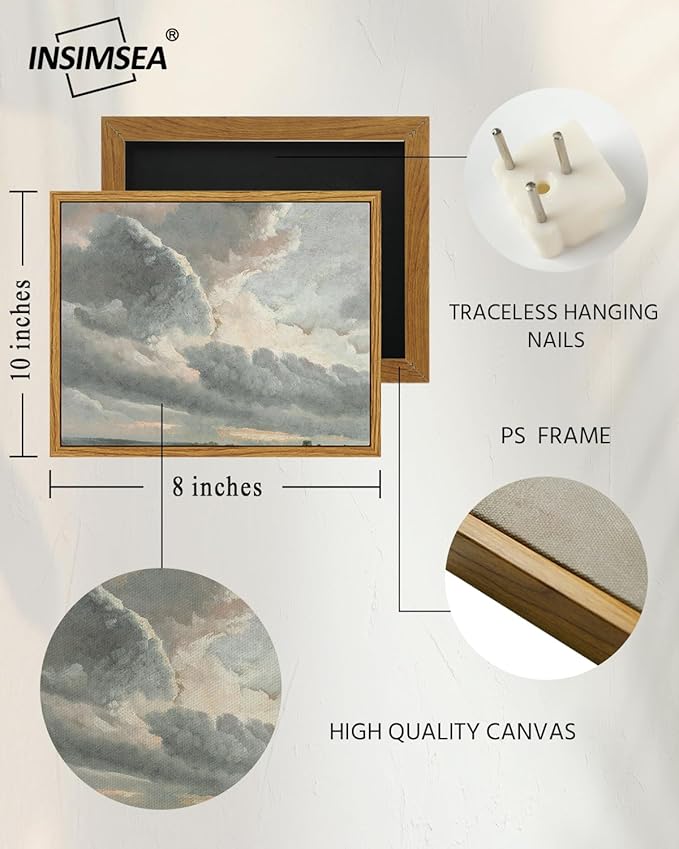 InSimSea Framed Canvas Wall Art, Vintage Decor - Image 3