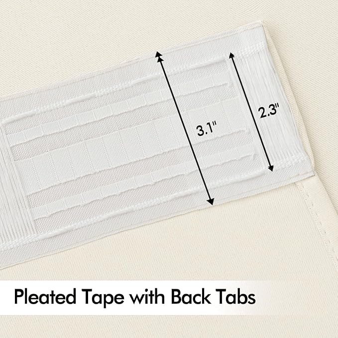 MIULEE Birch Back Tab Blackout Curtains 90 Inches Long 2 Panels Set - Image 4