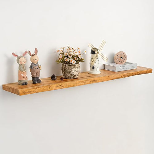 48" Rustic Elm Floating Shelves by Unknown