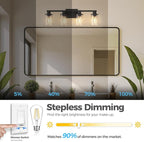 DORESshop Bathroom Light Fixtures, 4-Light Black Bathroom Lighting Fixtures - Image 3