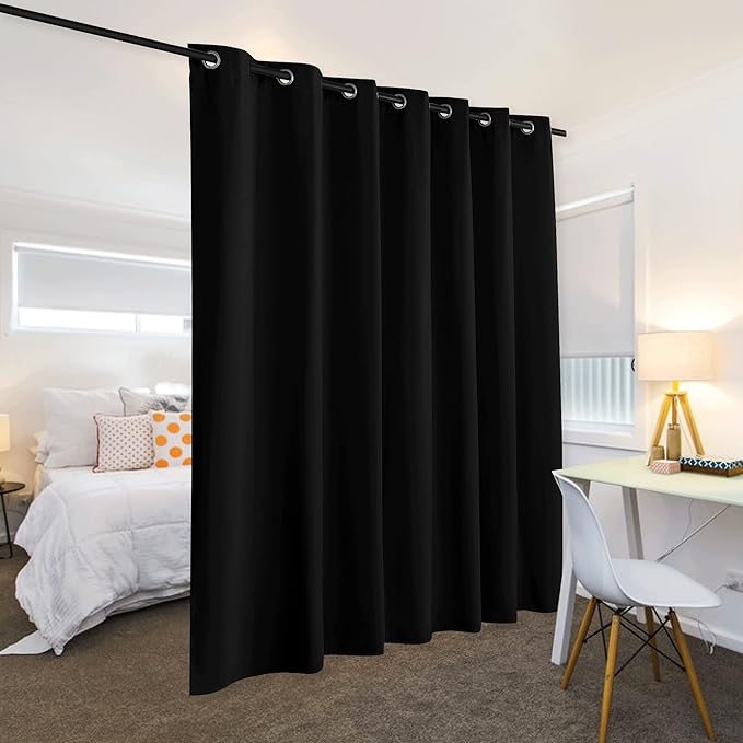 RYB HOME Extra Wide Curtains for Divider Room Separation Soundproof Temporary - Image 3