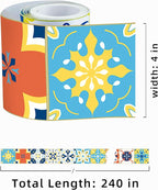 FLFK Wall Border Tile Stickers Peel and Stick Wallpaper Border - Image 2