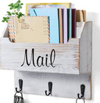 DRASTAR Mail Organizer Wall Mounted, Wooden Mail & Key Holder by EnhanceYourDailyLife