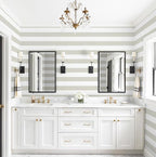 Guvana 17.7"×118" Brown and White Wallpaper Striped Peel and Stick Wallpaper - Image 2