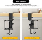 2 Pack 2 in 1 Desk Mug Hooks with Headphone Hanger Holder, Anti-Spill Clip-On Table Mug Hooks with 360° Rotation for Lawn Chair, Office Home Gaming Table
