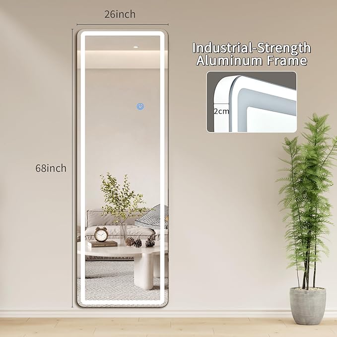 Koonmi Full Length Mirror with LED Lights, Big Mirror - Image 8