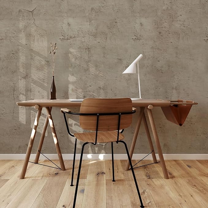 Beige Concrete Wallpaper 15.7in x 80in, Cement Contact Paper 3D Matte Textured - Image 5