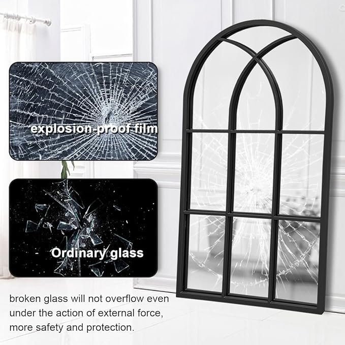 Dewfig Arched Window Wall Mirror, Decorative Mirror, Vanity Mirrors - Image 6