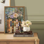 YYNISPIN Vintage Book Wildflower Wall Art Moody Stained Glass Book Lover Wall - Image 6