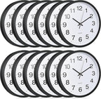 Inbagi 12 Pieces Silent Wall Clock Large 12 Inches Quartz Analog Clock Non by Inbagi