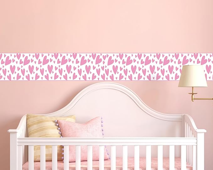 FLFK Pink Heart Wallpaper Border - Image 4