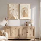 Framed Neutral Boho Floral Wall Art - Image 4