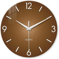 XFM Modern Wall Clock for Living Room Decor 24 Inch Large Brown Analog Wall by XFMWallClock
