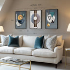 Framed Modern Wall Art for Living Room, 3 Piece Modern Luxury Bright Style Blue - Image 2
