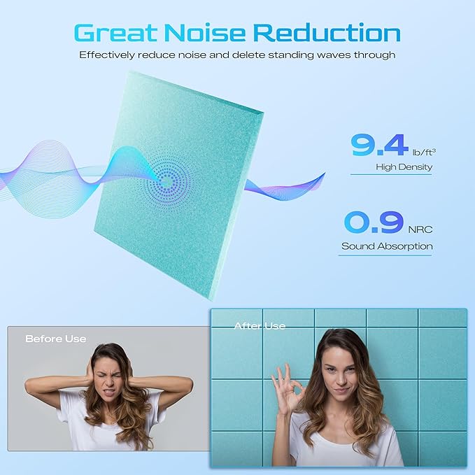 12 Pack Self-Adhesive Acoustic Panels, Soundproof Wall Panels - Image 3