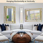 Brushed Gold Bathroom Mirror, Hang Horizontally or Vertically - Image 7