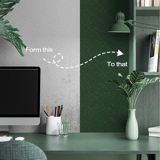Abyssaly Green Wallpaper Peel and Stick 15.7" x 393.7" Silk Embossed Green - Image 6