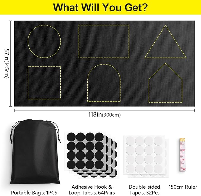 FADOTY 100% Blackout Curtains, Portable Black Out Window Cover Film, Cuttable - Image 4