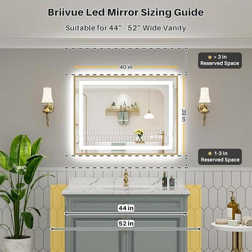 40x30 Inch LED Bathroom Mirror - Image 2