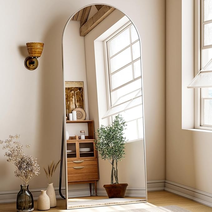 XRAMFY 56"x21" Floor Full Length Mirror Standing Full Body Rounded Corner - Image 4