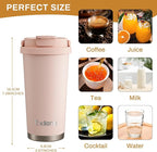 16oz Tumbler with 3 in 1 Lid - Travel Coffee Tumbler - 100% Leakproof and Spill Proof for Hot and Cold Drink - Coffee Mug for Travel, Office, School...(Pink)