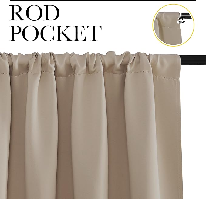 NICETOWN Blackout Curtains for Living Curtains, 2 Panels, 42 by 84, Room - Image 2