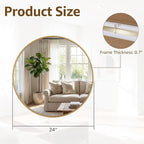 DUMOS 24 Inch Round Wall Mirror, Bathroom Mirror - Image 2