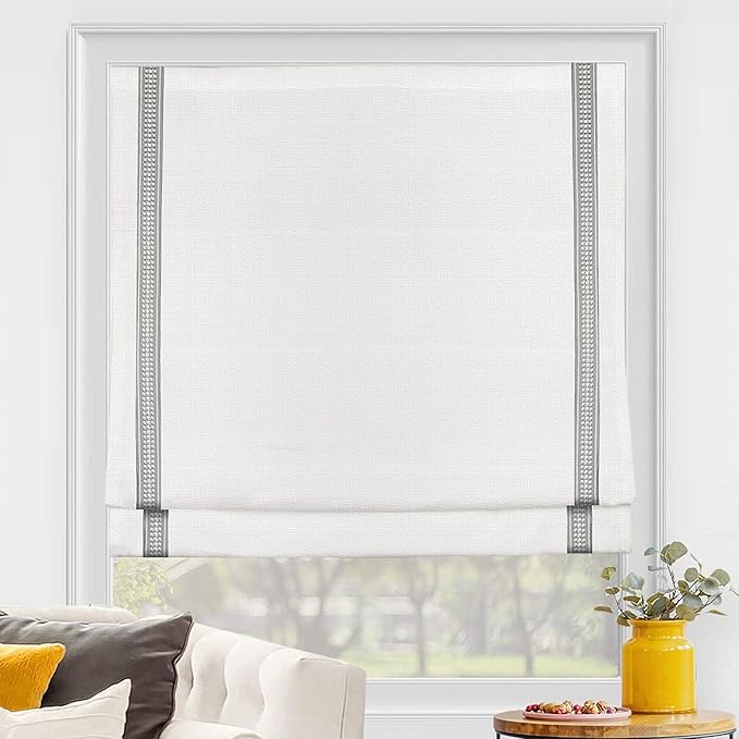 Cordless Roman Shades for Windows, Custom Blackout Light Filtering Roman Window - Image 2
