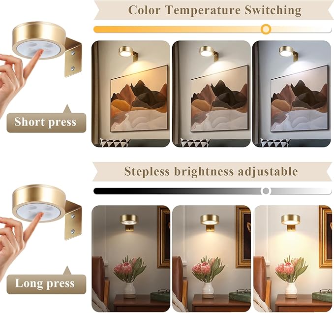 KELUOLY 4-Pack Picture Light Battery Operated Painting Lights - Image 5