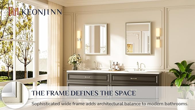 Keonjinn 24" x 30" Brushed Nickel Mirrors - Image 7