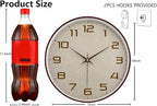 Woodgrain Wall Clock, Silent Non-Ticking Battery Operated Clock 10 Inch - Image 3