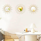 3 Pack Metal Mirrors for Wall Sunburst Wall Mirrors Home Décor Decorative - Image 5