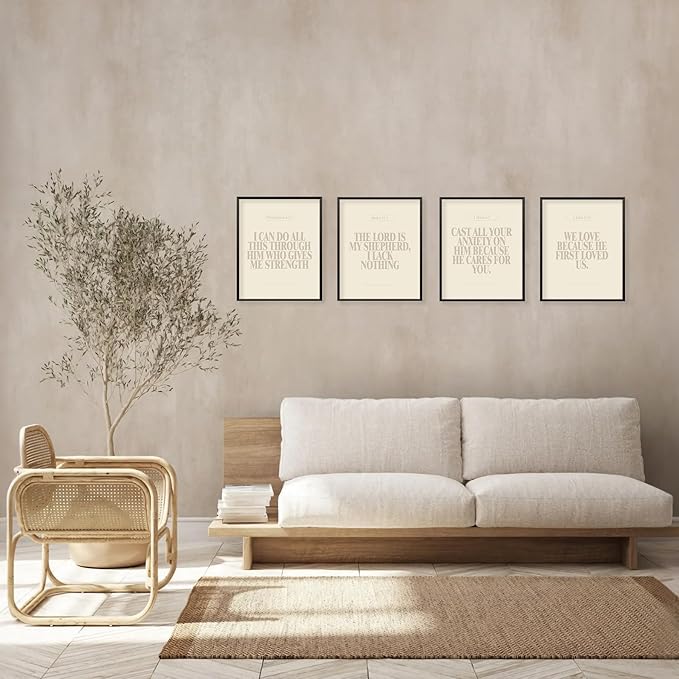 Locomiss Beige Christian Wall Art Decor Posters, Modern Bible Verse Prints - Image 4