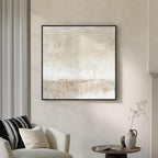 Framed Neutral Abstract Wall Art, Modern Beige and Cream Canvas Prints Artwork - Image 3