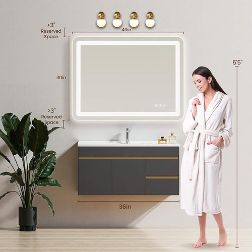 40" x 30" Led Bathroom Mirror - Image 2