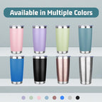 20 oz Tumbler with Lids and Straws, Stainless Steel Insulated Travel Coffee Mug, Double Wall Vacuum Insulated Tumblers, Powder Coated Coffee Tumbler for Cold & Hot Drinks (Orange)