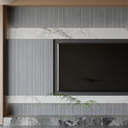 Yutianli PVC Slat Wall Panel Peel and Stick 118"x 15.7" Faux Wood Slat Panel - Image 5