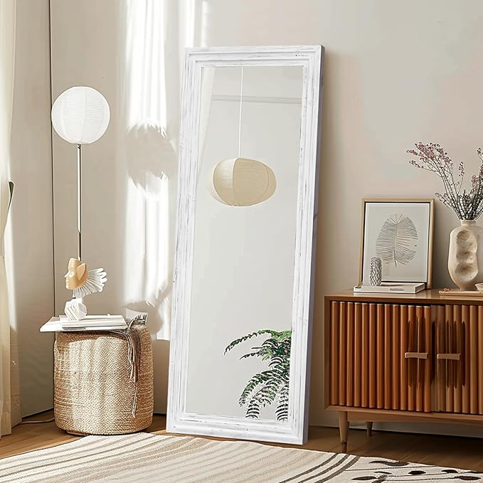 Full Length Mirror 58"x22" Solid Wood Frame Floor Large Mirror - Image 7
