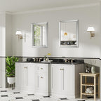 24x30 Inch Brushed Silver Bathroom Mirror - Image 4
