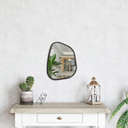 Asymmetrical Mirror for Wall Irregular Oval Wood Frame Modern Unique Wall - Image 4