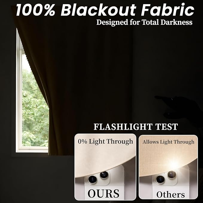 AJAZZ Self Adhesive Curtains 100% Blackout Shades Window Cover Sticky Curtain - Image 3