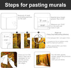 -Autumn Gold Forest Jungle Tree Fabric Wallpaper Living Room Bedroom Bathroom - Image 5