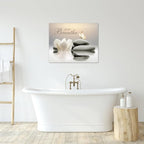 EOBTAIN Zen Flower Canvas Wall Art Bathroom Butterfly and Water Lily Stone - Image 3