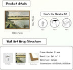 Framed Vintage Hunting Black Dog Wall Art, Rustic Country Nature Landscape - Image 5