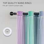 XiDi Purple Curtains for Kids Bedroom, Girls Room Decor Grey Curtain, 63 inchs - Image 4