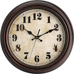 TOPZEA Retro Wall Clock, 12 Inch Silent Non-Ticking Classic Clocks Decorative by TOPZEA