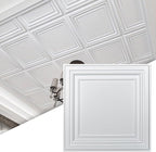 Art3d 48-Pack PVC Drop Ceiling Tiles, 2ft x 2ft, Crisp White Finish by Art3d