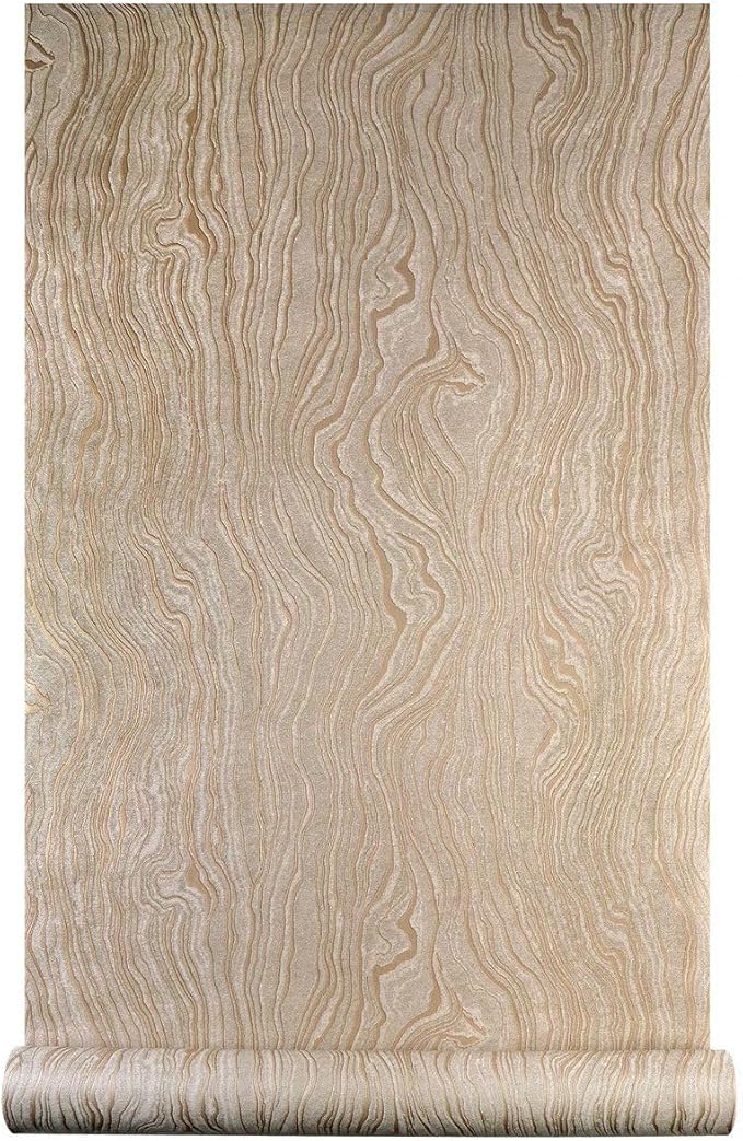 Gold Khaki Wood Peel and Stick Wallpaper Stripe, 20.8" x 118", Self-Adhesive - Image 5