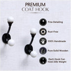 Indian Shelf Pack of 12 Double Prong White Decorative Coat Hooks Unique Coat - Image 2